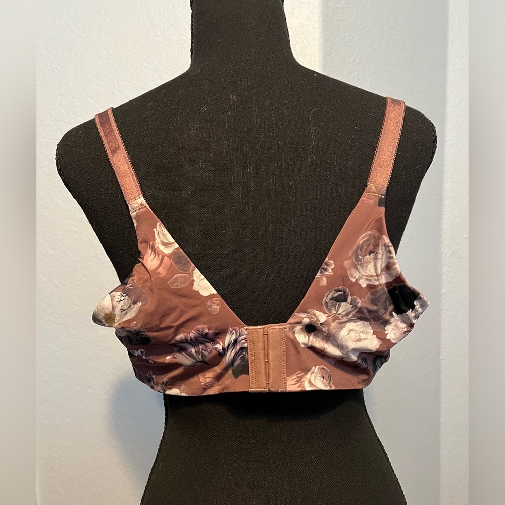 Torrid Floral Dusty Purple Lace-Up Padded Push-up Bra EUC - Picture 4 of 5